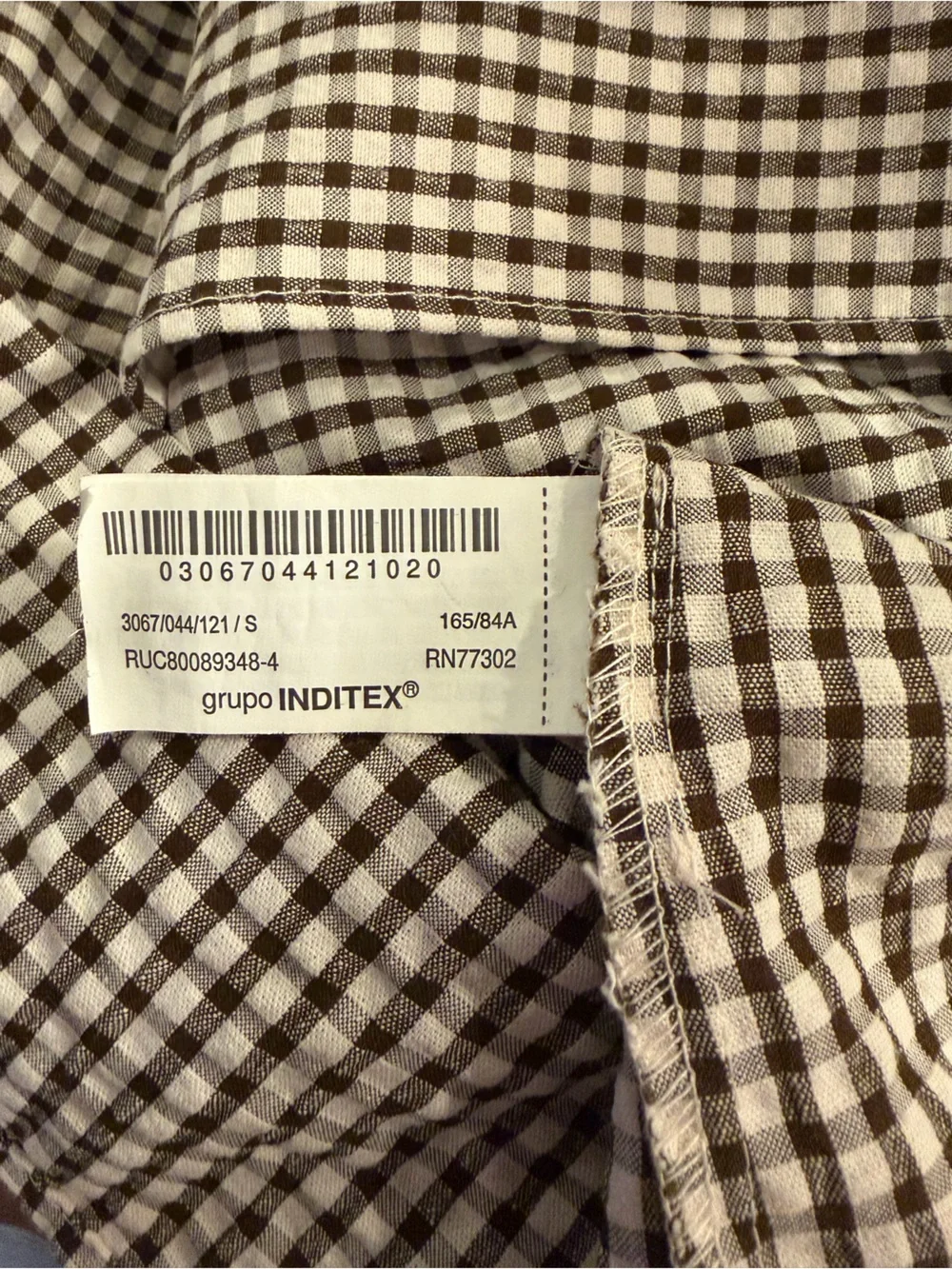 Zara BIB COLLAR GINGHAM SHIRT